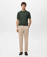 Mango Men's Cotton Fine-Knit T-Shirt