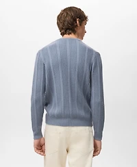 Mango Men's Structured Knitted Sweater