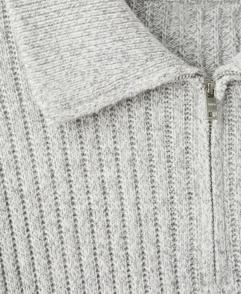 Mango Men's Wool-Blend Zipper Sweater