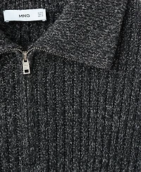 Mango Men's Wool-Blend Zipper Sweater