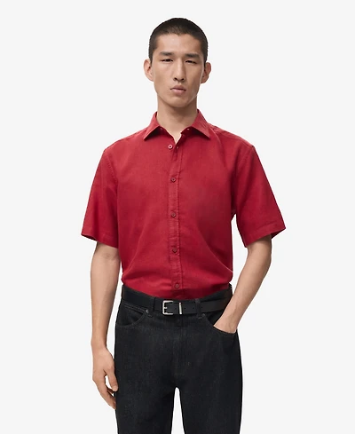 Mango Men's Short Sleeved Cotton Shirt