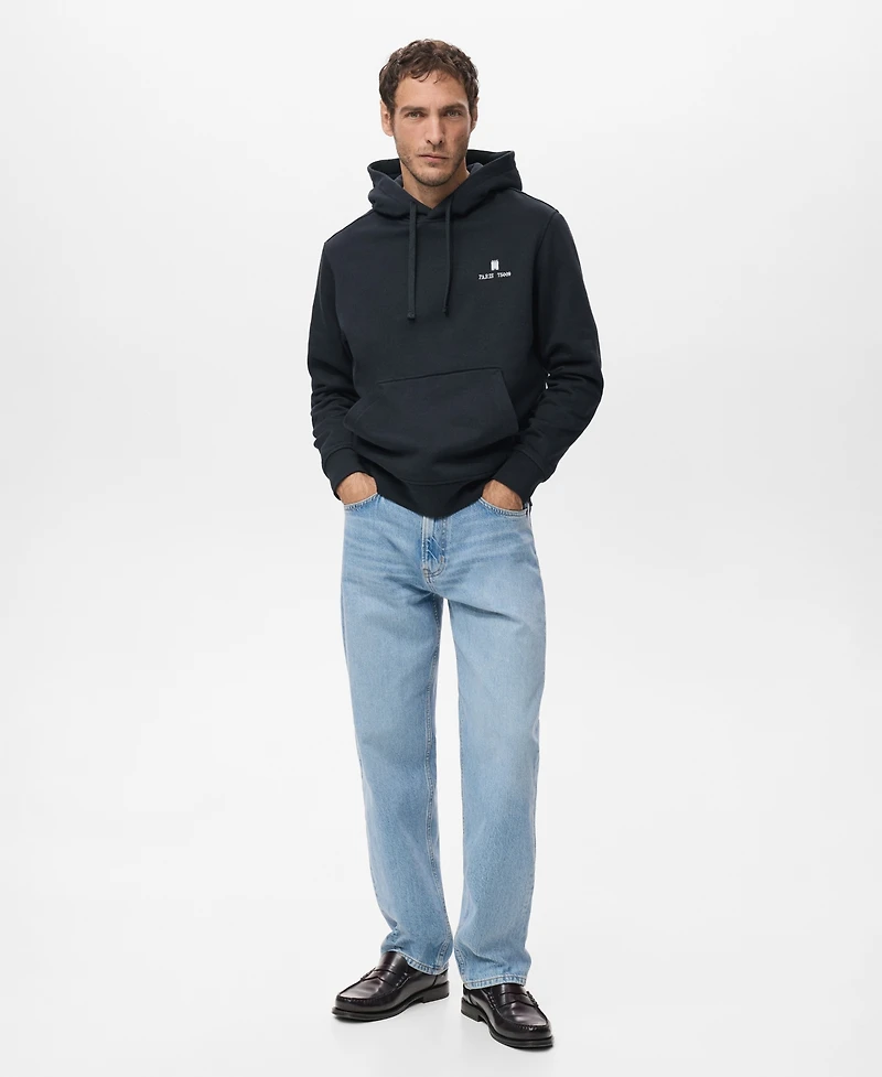 Mango Men's Graphic Hooded Sweatshirt