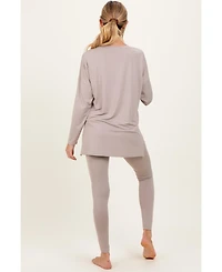 Pinkblush Women's Brushed Knit Maternity Oversized Top and Legging Set
