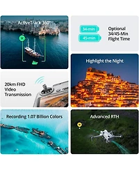 Dji Mini 4 Pro Fly More Combo with Dji Rc 2 (Screen Remote Controller), Folding Mini-Drone with 4K Hdr Video Camera for Adults, Under 0.549 lbs/249 g,