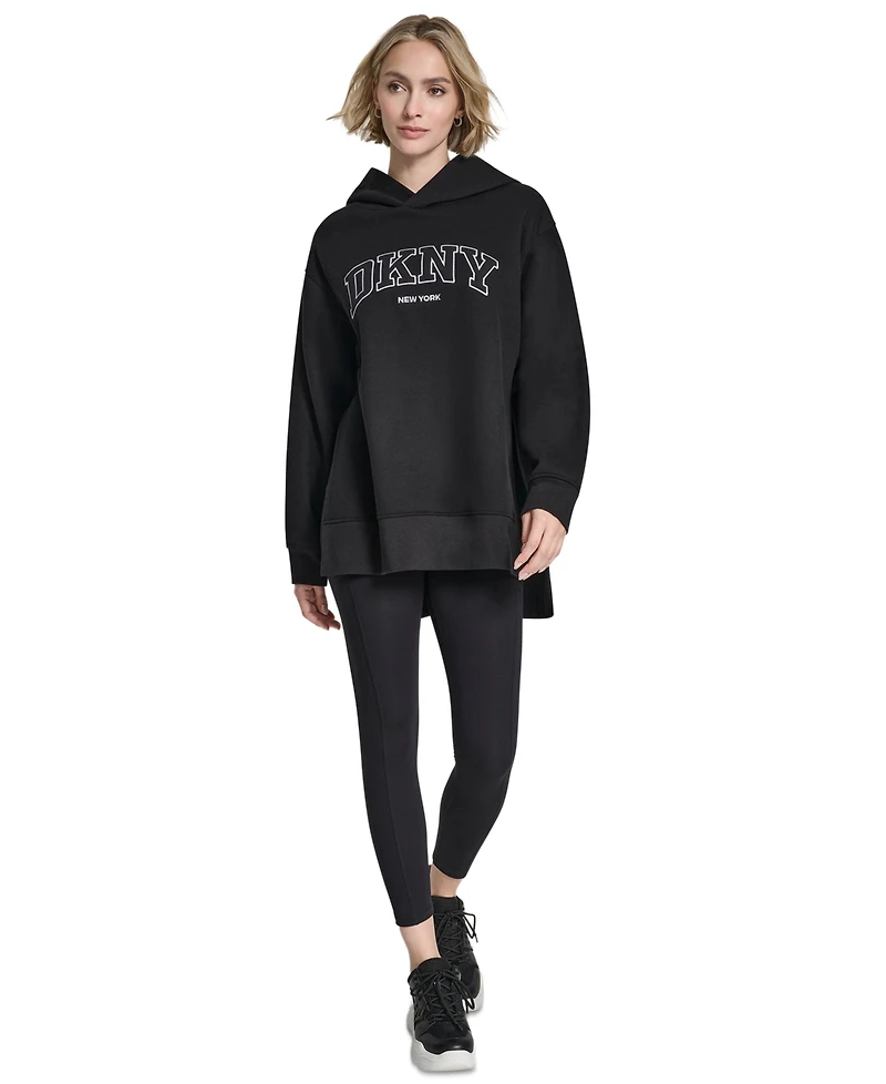 Dkny Sport Women's 3D Puff Applique Varsity Logo Oversized Hoodie