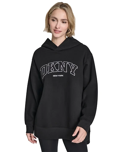 Dkny Sport Women's 3D Puff Applique Varsity Logo Oversized Hoodie