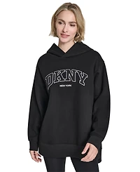 Dkny Sport Women's 3D Puff Applique Varsity Logo Oversized Hoodie