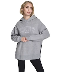 Dkny Sport Women's 3D Puff Applique Varsity Logo Oversized Hoodie