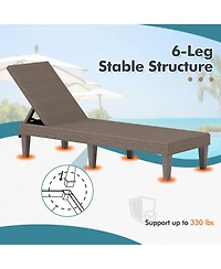 Patio Lounge Chair Recliner with 3-Position Adjustable Backrest & Cushion