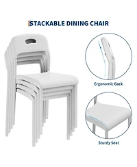 Gaomon Stackable Plastic Dining Chairs with Metal Legs, Multi-Use Seating for Dining Table Waiting Room Conference Room