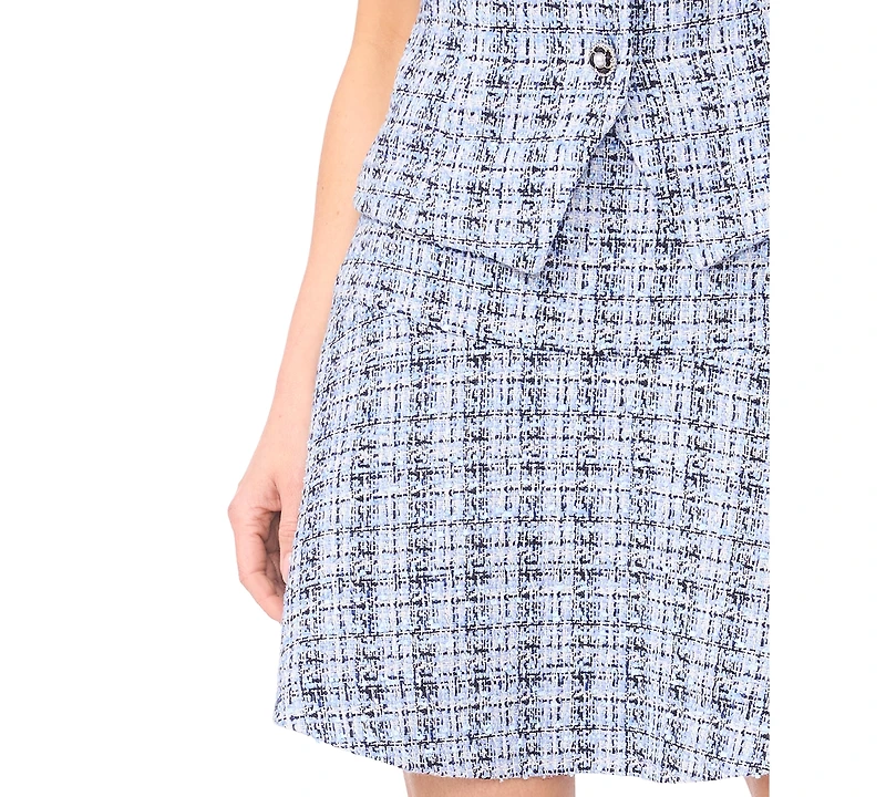 CeCe Women's Ruffle Yoke Detail Patch Pocket Skirt