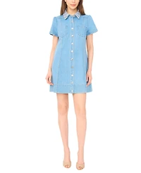 CeCe Women's Tweed Detail Collared Neck Mini Dress