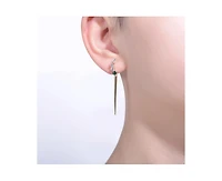 Genevive 14K Gold Plated Sterling Silver Green Linear Necklace and Earring Set