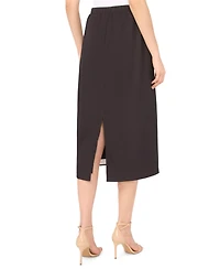 CeCe Women's Flat Front Detail Pull-On Midi Skirt