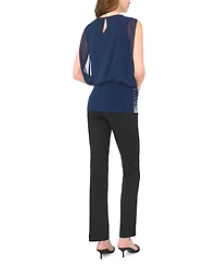 Msk Women's Crew Neck Sleeveless Top
