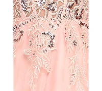 Say Yes Juniors' Wide Straps Sweetheart Neck Ball Gown