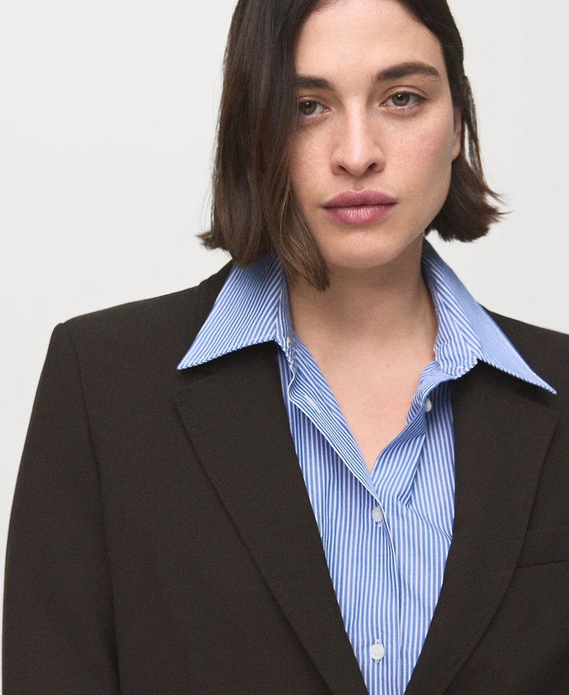 Mango Women's Straight-Fit Suit Blazer