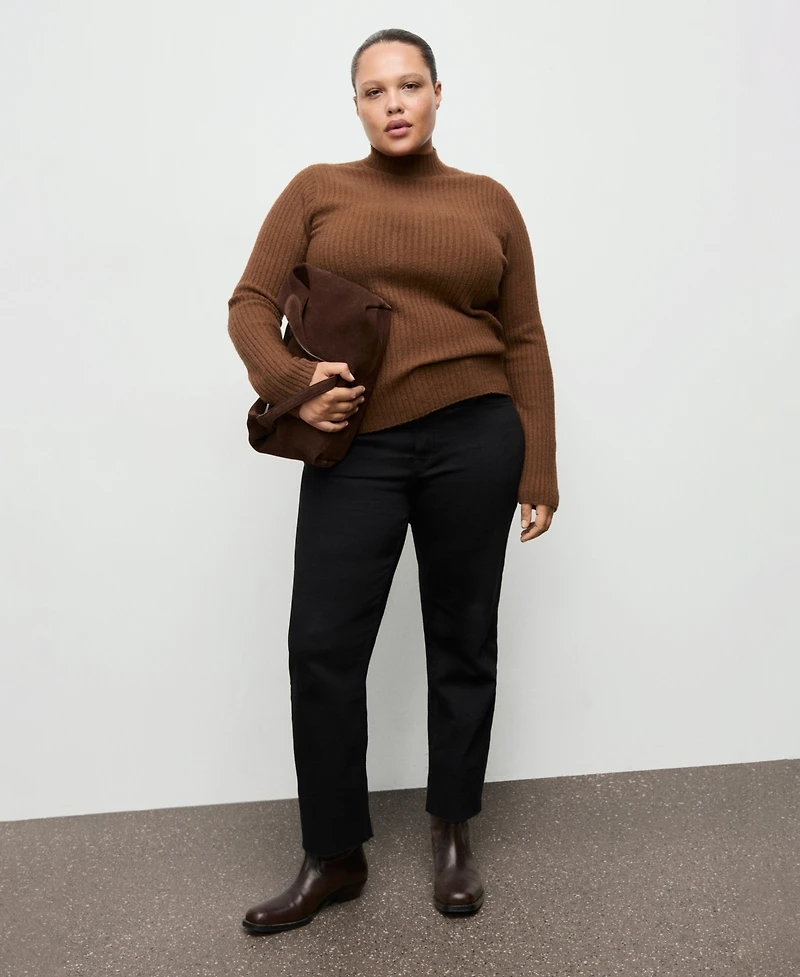 Mango Women's Perkins Neck Fitted Sweater