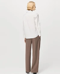 Mango Women's Cotton and Lyocell Blend Straight Shirt