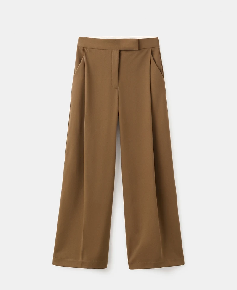 Mango Women's Pleated Wide Leg Pants