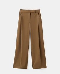 Mango Women's Pleated Wide Leg Pants