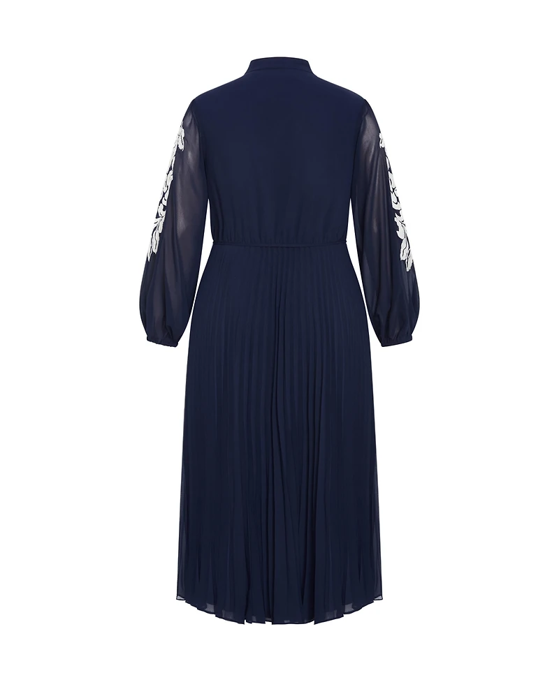City Chic Women's Plus Adorn Sleeve Pleat Midi Dress