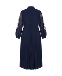 City Chic Women's Plus Adorn Sleeve Pleat Midi Dress
