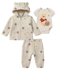 Disney Baby Boys' Pooh Jacket, Bodysuit & Pants, 3-Piece Set