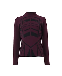 Leem Women's Geometric Jacquard Fitted Knit Top