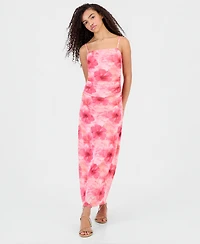 Madden Girl Strapless Mesh Maxi Dress