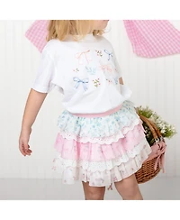 Sweet Wink Toddler Girls Floral & Bow Short Sleeve T-Shirt