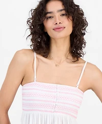 Ultra Flirt Juniors' Smocked Handkerchief-Hem Tube Top