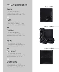 Madison Park Essentials Satin 7-Pc. Sheet Set, Split King