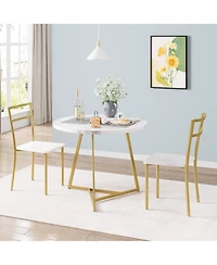 Gaomon Kitchen Table Round Dining Table Set for 2 Kitchen Table for Dining Room, Home Office