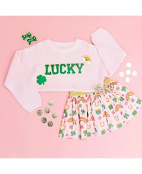 Sweet Wink Toddler Girls Lucky Patch St. Patrick's Day Knit Sweater
