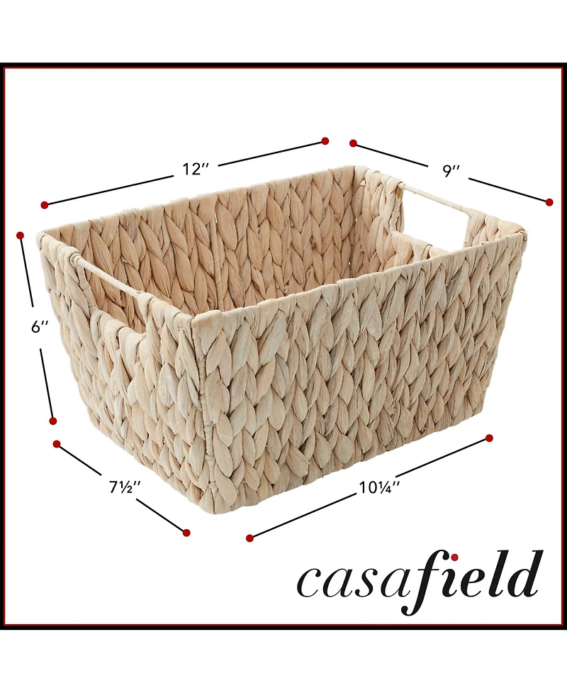Casafield Set of 4 Water Hyacinth Storage Baskets with Handles