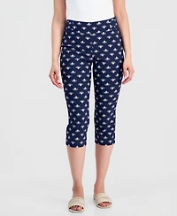 Jm Collection Petite Graphic Flourish Rivet Capri Pants, Macy's Exclusive