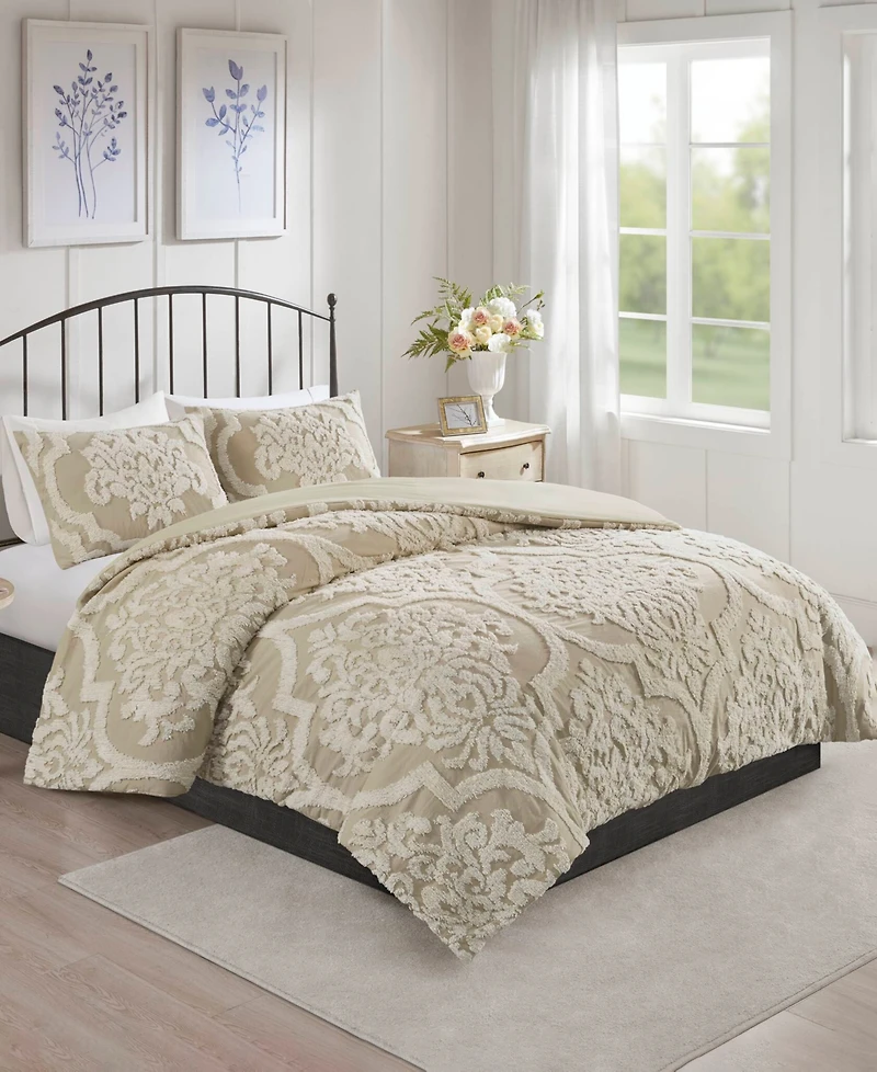 Madison Park Viola Damask 3-Pc. Comforter Set, Full/Queen