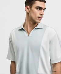 Mode of One Men's Relaxed-Fit Spliced Polo Shirt, Macy's Exclusive