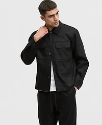 Mode of One Men's Relaxed-Fit Twill Shirt Jacket, Macy's Exclusive