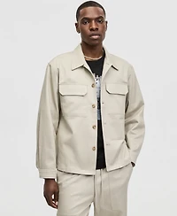 Mode of One Men's Relaxed-Fit Twill Shirt Jacket, Macy's Exclusive