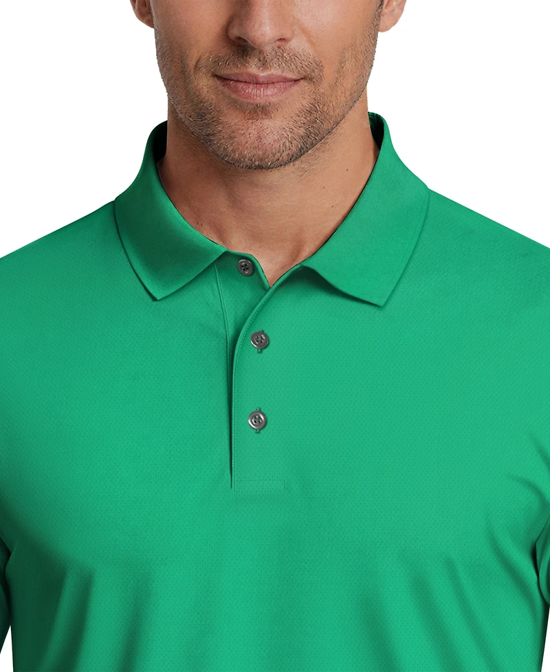 Pga Tour Men's Airflux Solid Mesh Short Sleeve Golf Polo Shirt