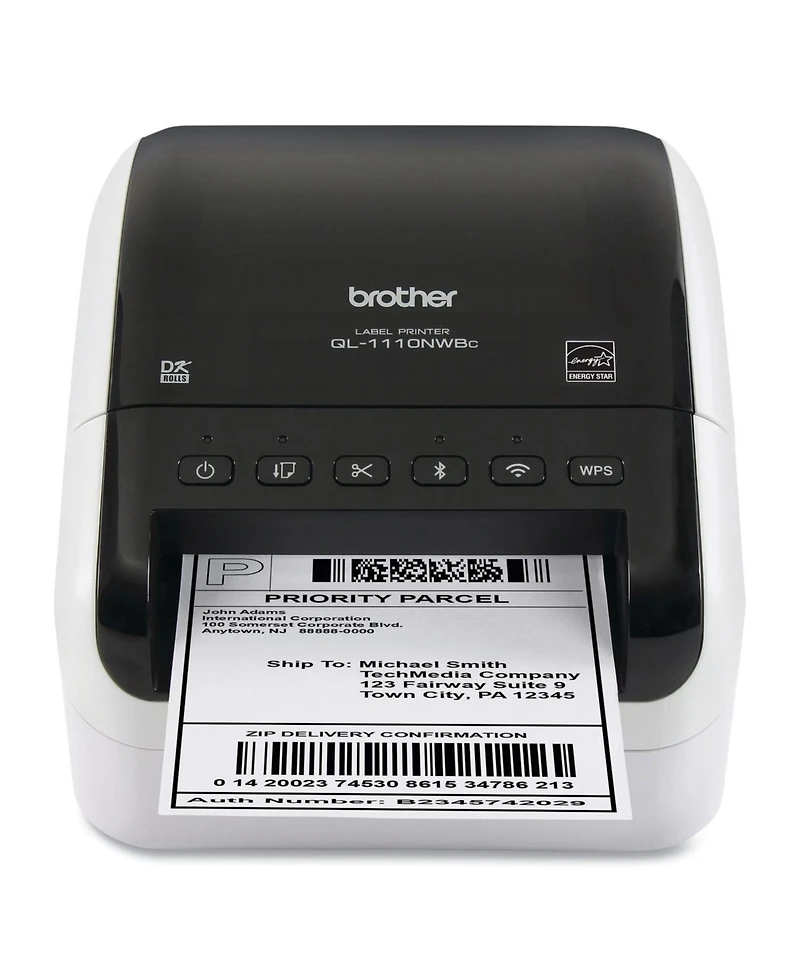 Brother QL1110NWBC 5.9 in. x 6.7 in. x 8.7 in. 69 Labels/Min Print Speed Wide Format Professional Label Printer