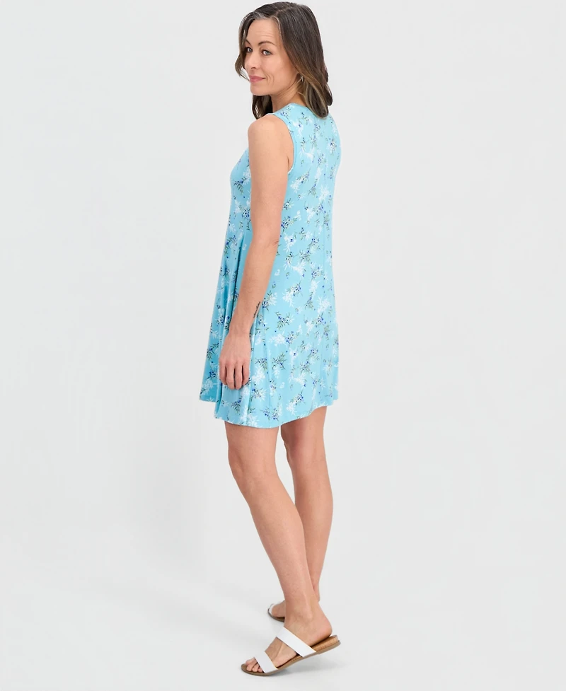 Style & Co Petite Printed Knit Sleeveless Flip Flop Dress, Macy's Exclusive