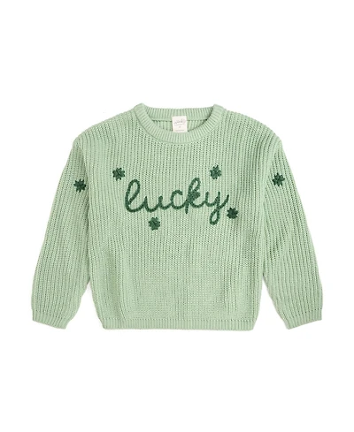 Sweet Wink Little Girls Lucky Shamrock St. Patrick's Day Knit Sweater