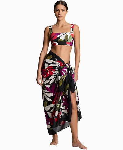 Lauren Ralph Lauren Women's Printed Border Swim Pareo Cover-Up Skirt