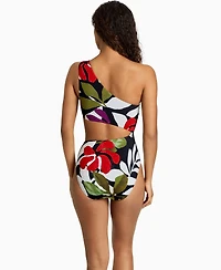 Lauren Ralph Women's One-Shoulder Cutout One-Piece Swimsuit
