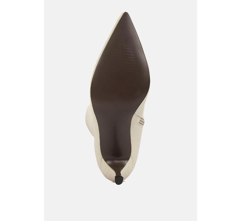 Uptown Pointed Mid Heel Calf Boots