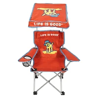 Life is Good 2 x 2 x 3 ft Orange Kids Quad Chair With Canopy