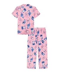 Lilo Stitch Girls' 4-10 Graphic Print Top and Pants, 2-Piece Pajama Set